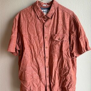 Duluth Trading Co Short-Sleeve Button-Down Shirt in Rusty Orange